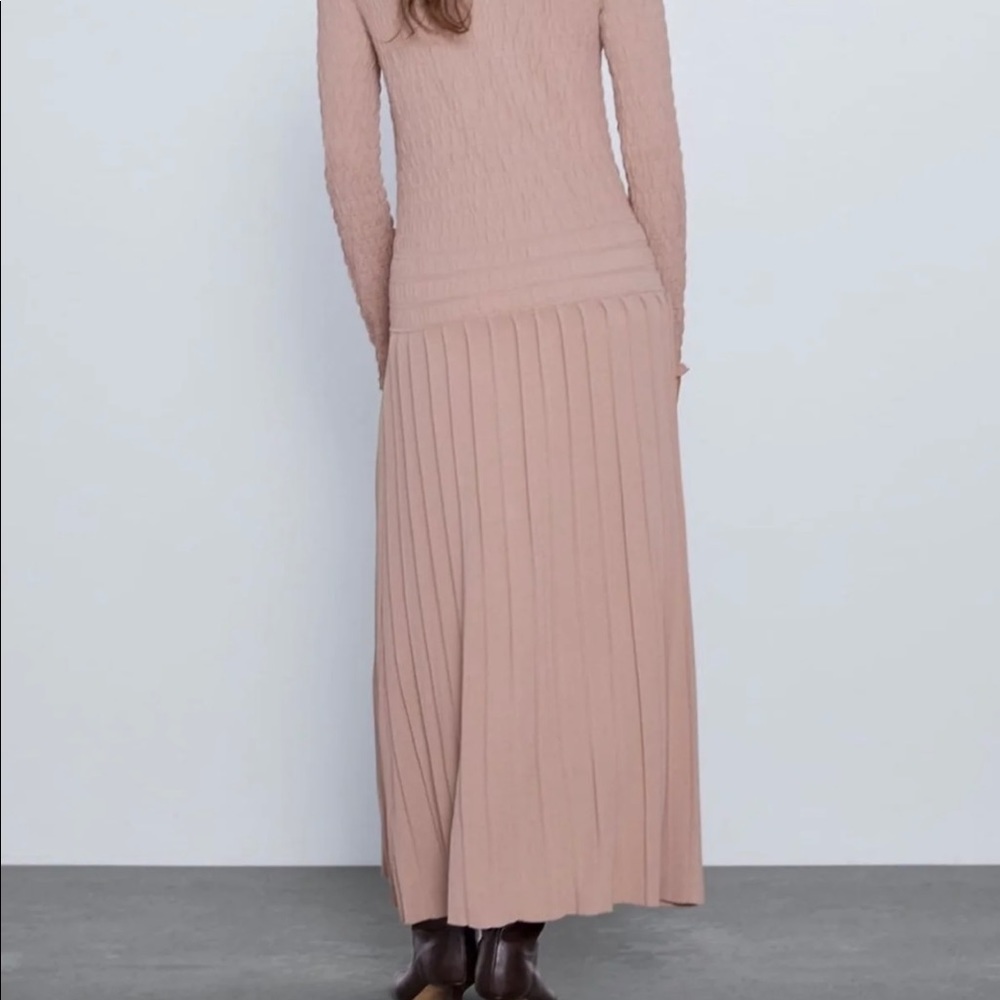 Zara high neck ruched maxi dress size small